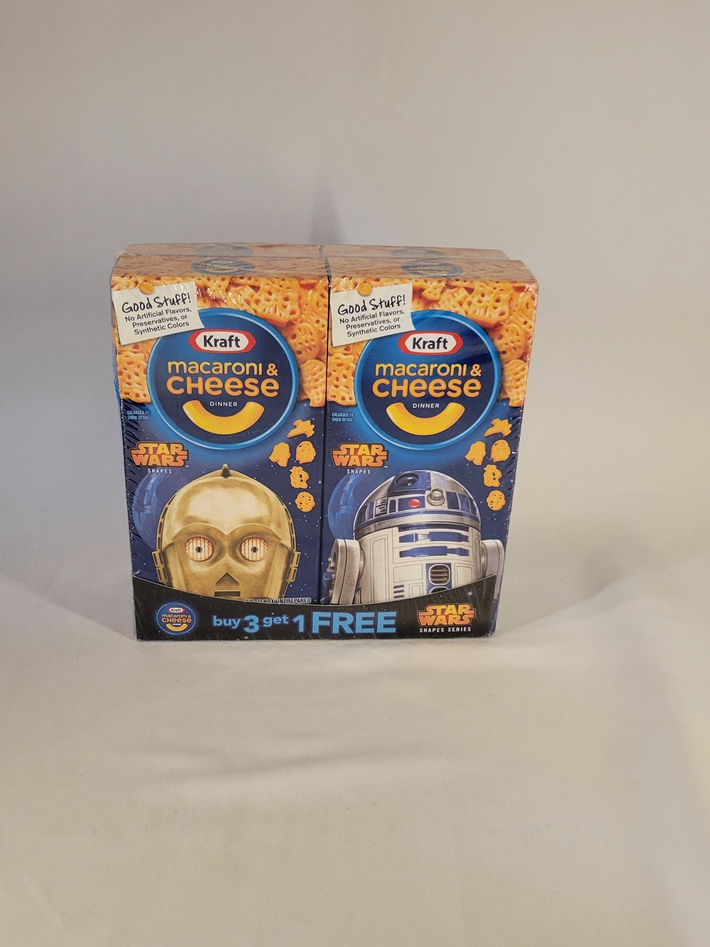 Sealed Kraft Macaroni & Cheese Star Wars Shapes 4 Box Pack C3PO R2D2 Collect